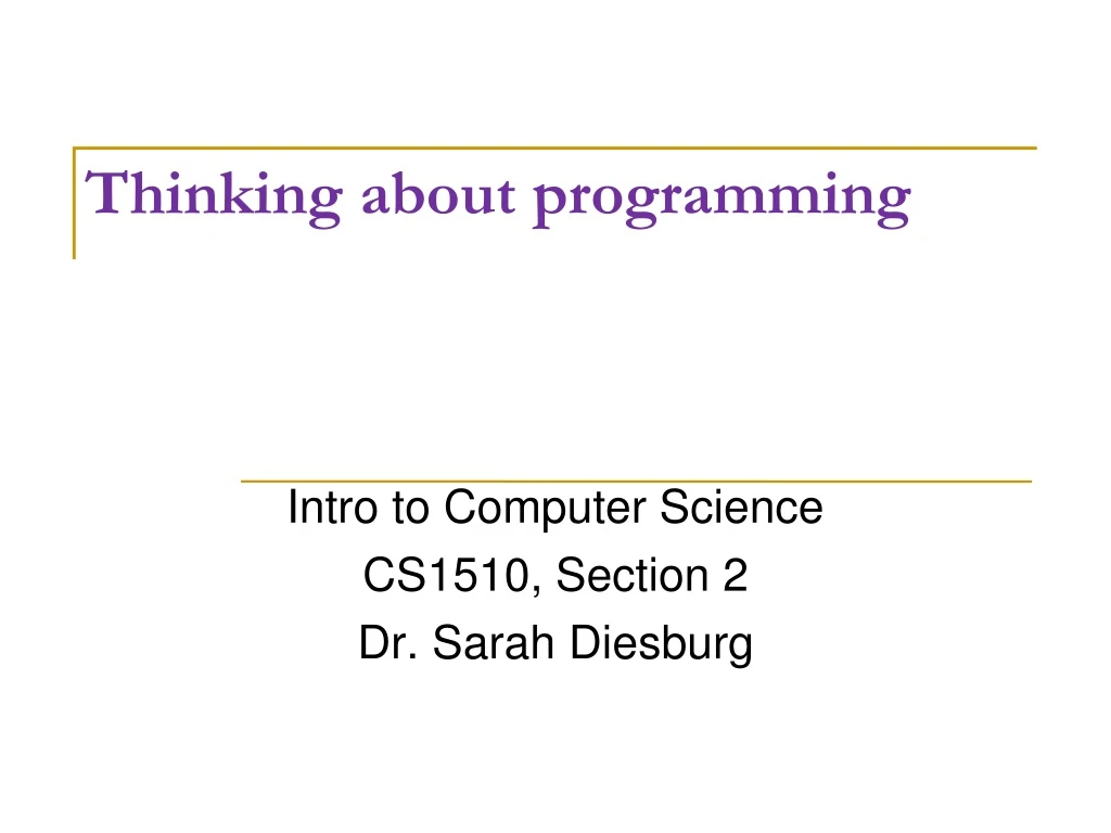 thinking about programming