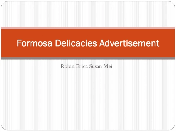 Formosa Delicacies Advertisement