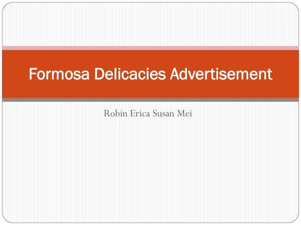 formosa delicacies advertisement