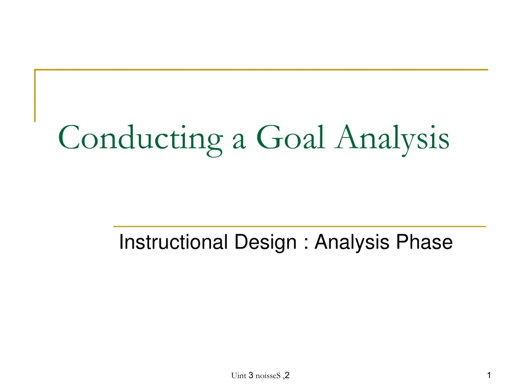 conducting a goal analysis