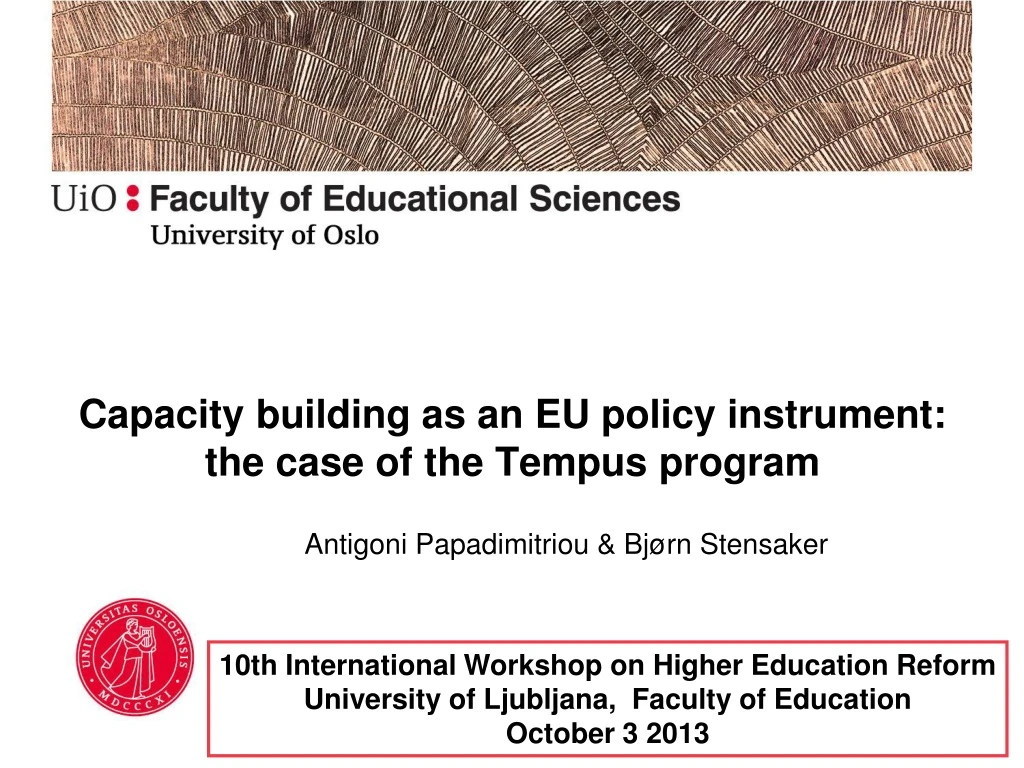 capacity building as an eu policy instrument the case of the tempus program