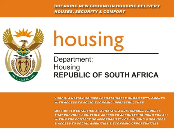Draft Housing Development Agency Bill, 2008 Portfolio Committee on Housing –  19 February 2008