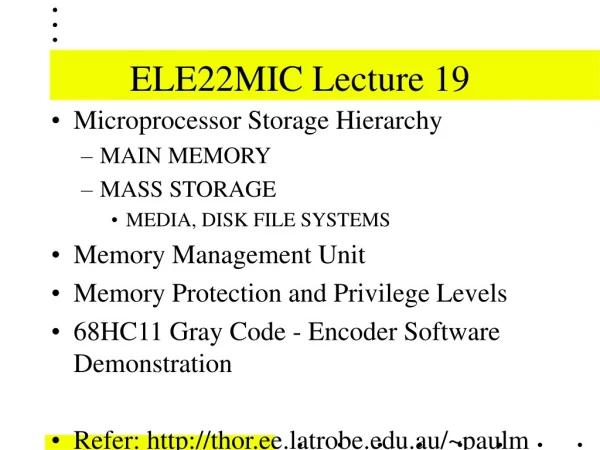 ELE22MIC Lecture 19
