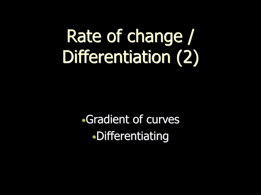 rate of change differentiation 2