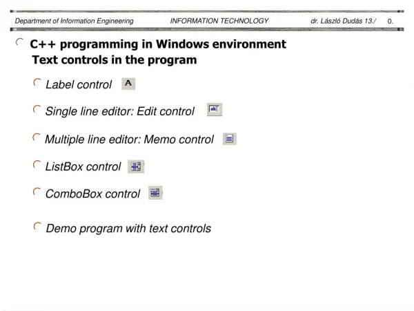 C++ programming in Windows environment
