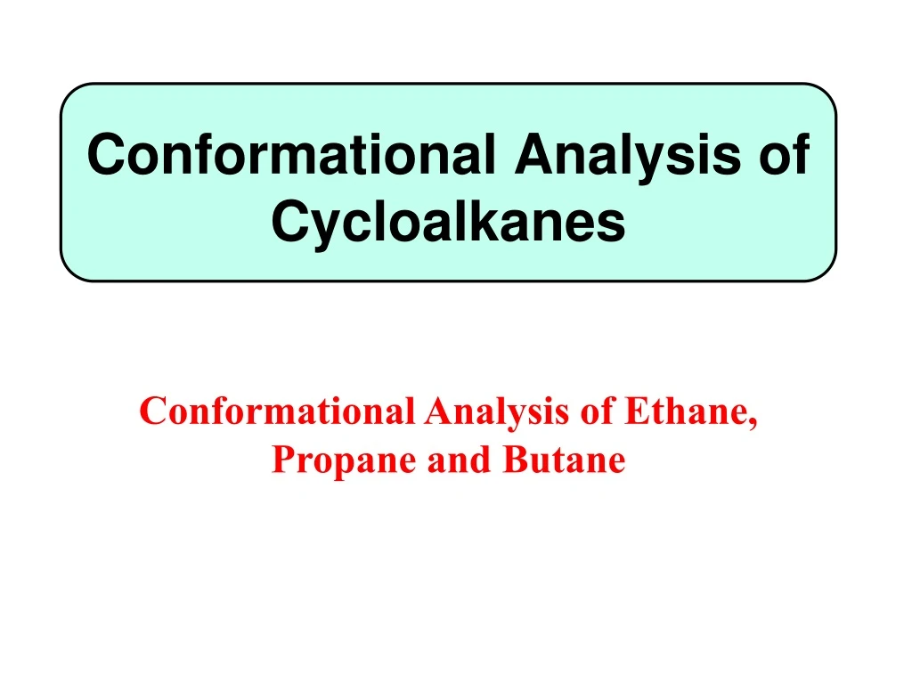 conformational analysis of cycloalkanes