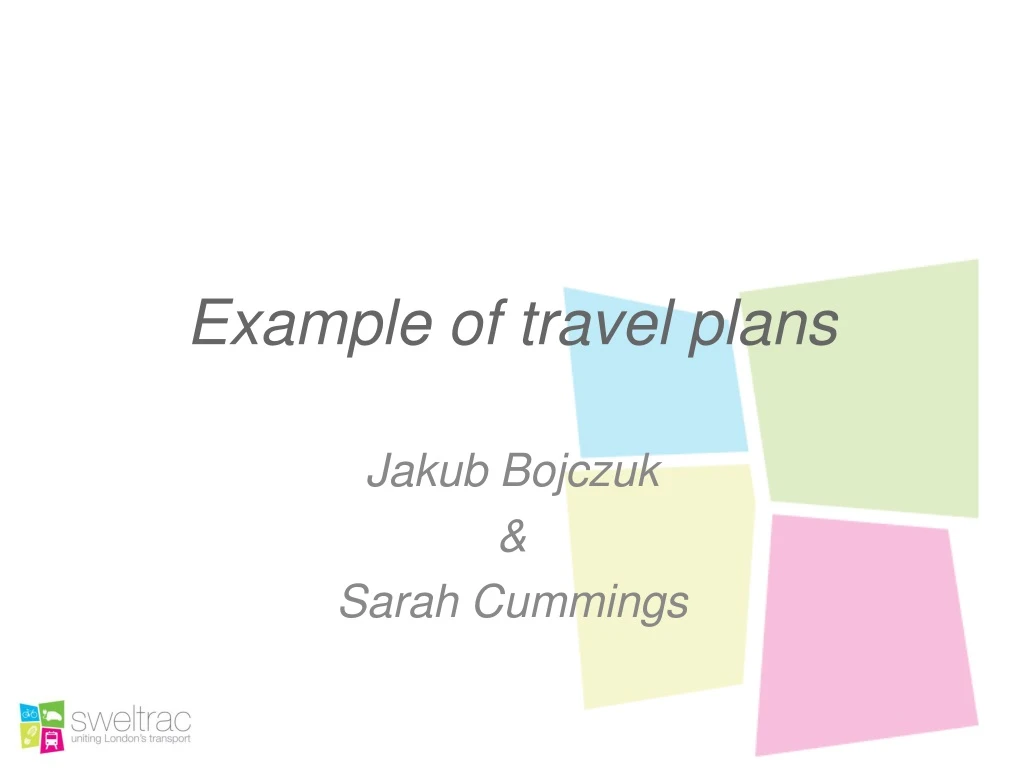 example of travel plans