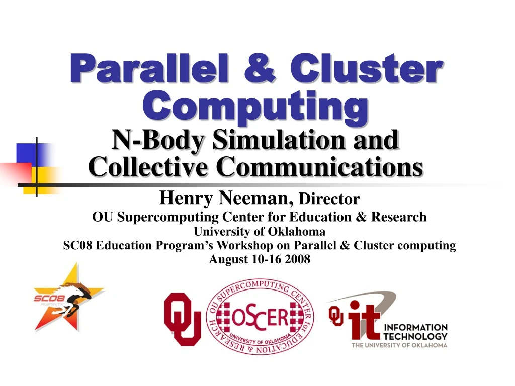 parallel cluster computing n body simulation and collective communications