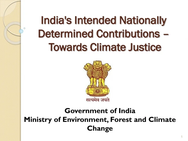 India's Intended Nationally Determined Contributions –  Towards Climate Justice