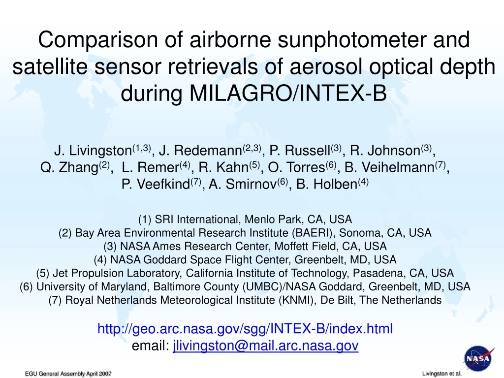 comparison of airborne sunphotometer