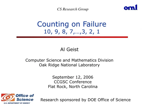 Counting on Failure 10, 9, 8, 7,…,3, 2, 1