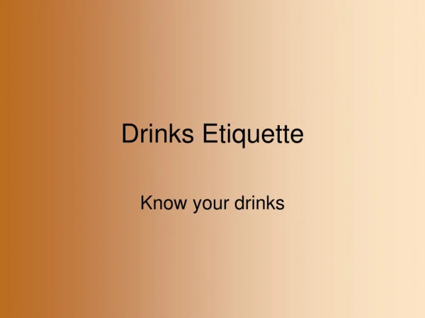 Drinks Etiquette