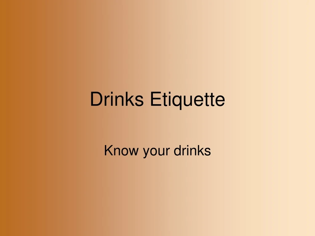 drinks etiquette