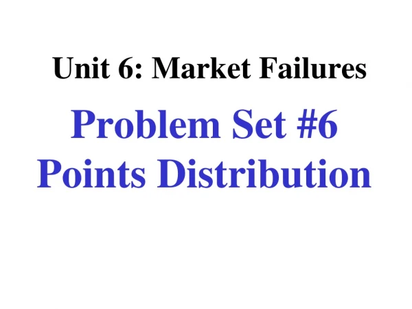 Unit 6: Market Failures