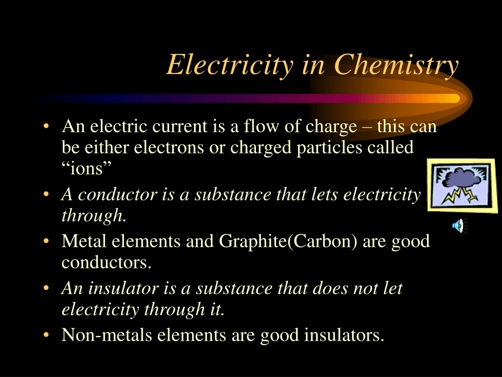 electricity in chemistry