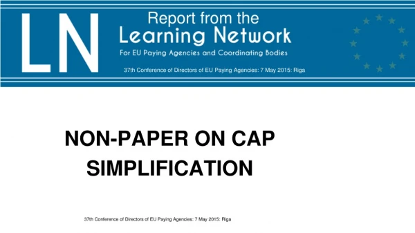NON-PAPER ON CAP SIMPLIFICATION