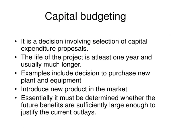 Capital budgeting