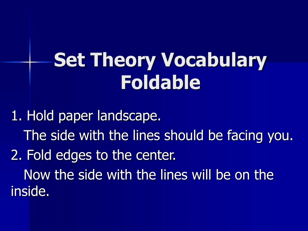 set theory vocabulary foldable