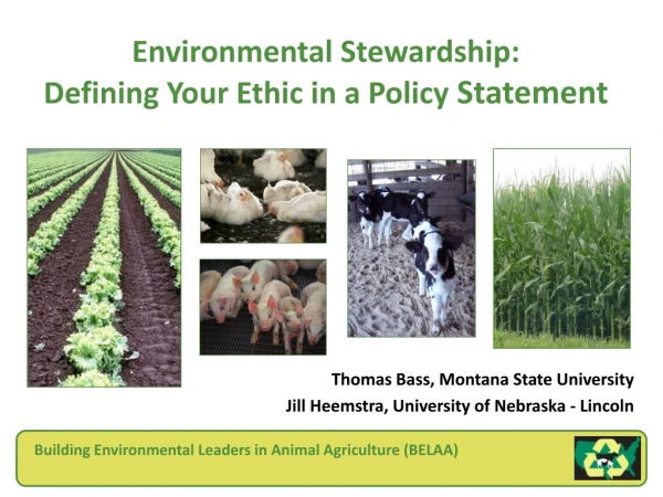 Environmental Stewardship: Defining Your Ethic in a Policy  Statement