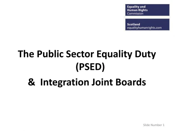 The Public Sector Equality Duty (PSED) &amp;  Integration Joint Boards