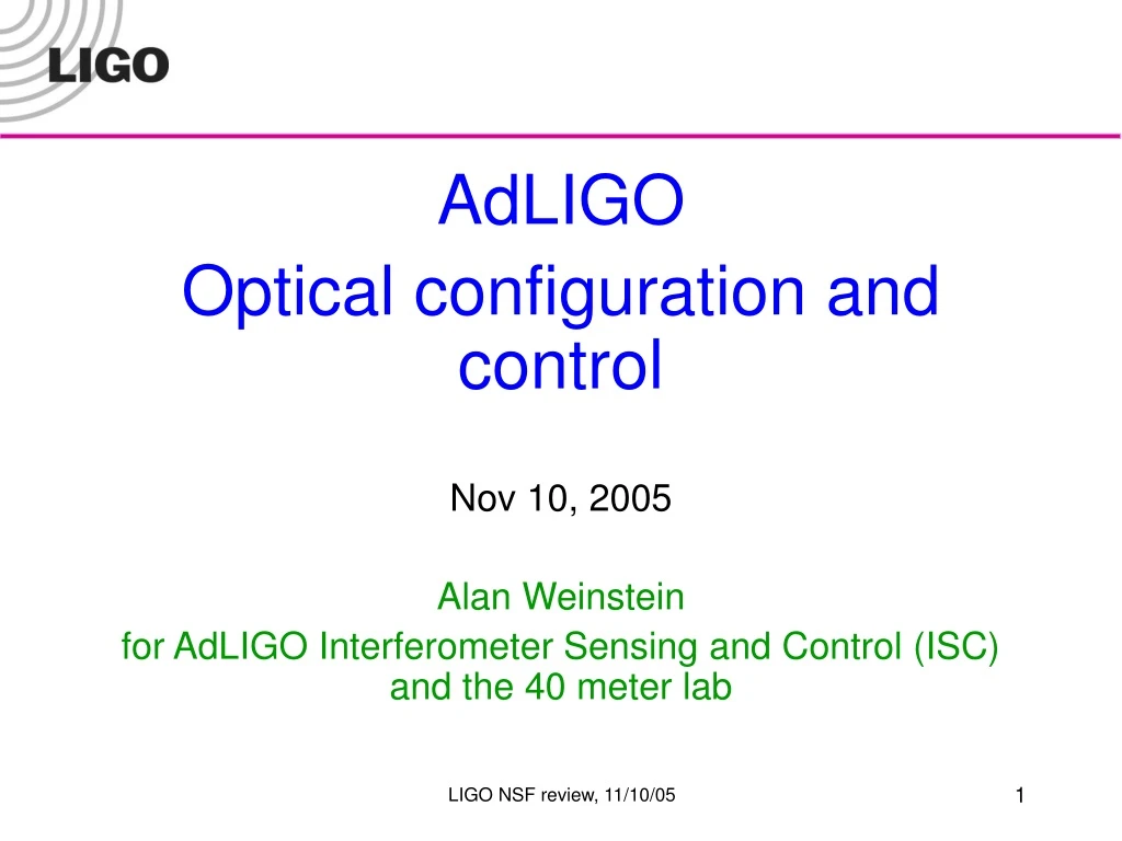 adligo optical configuration and control