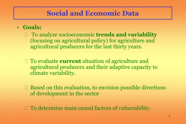 Social and Economic Data