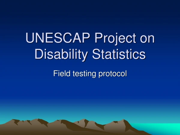 UNESCAP Project on Disability Statistics
