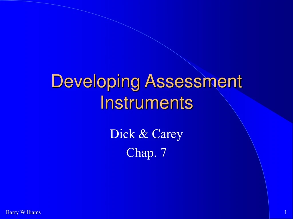 developing assessment instruments