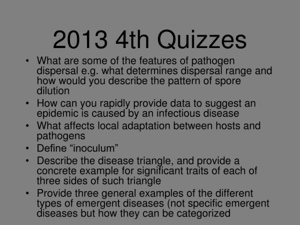 2013 4th Quizzes