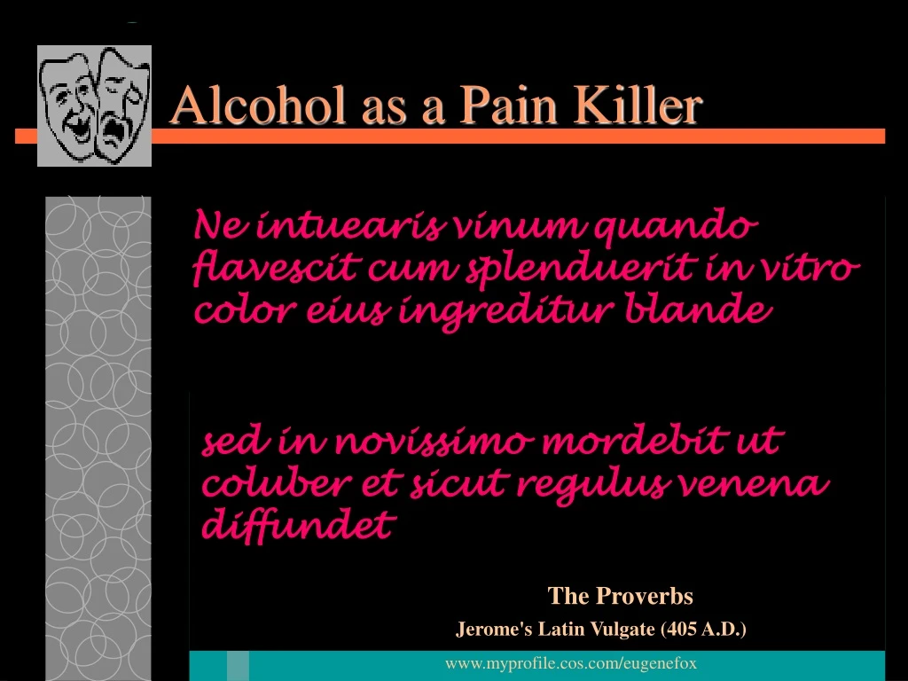 alcohol as a pain killer