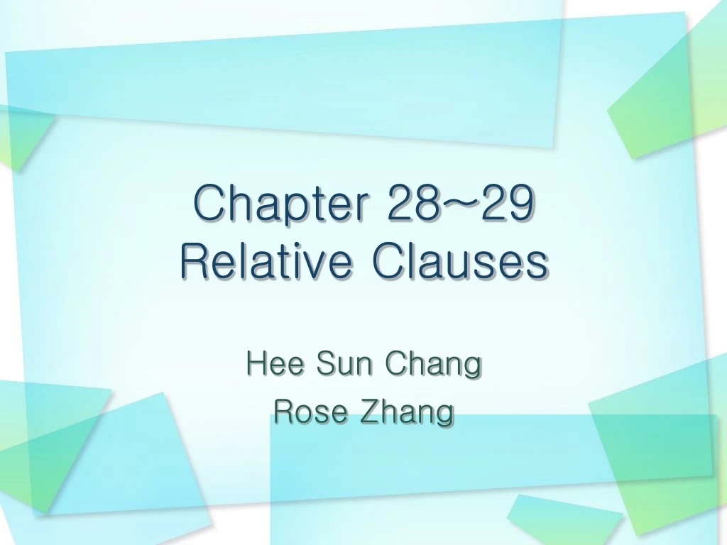 chapter 28 29 relative clauses