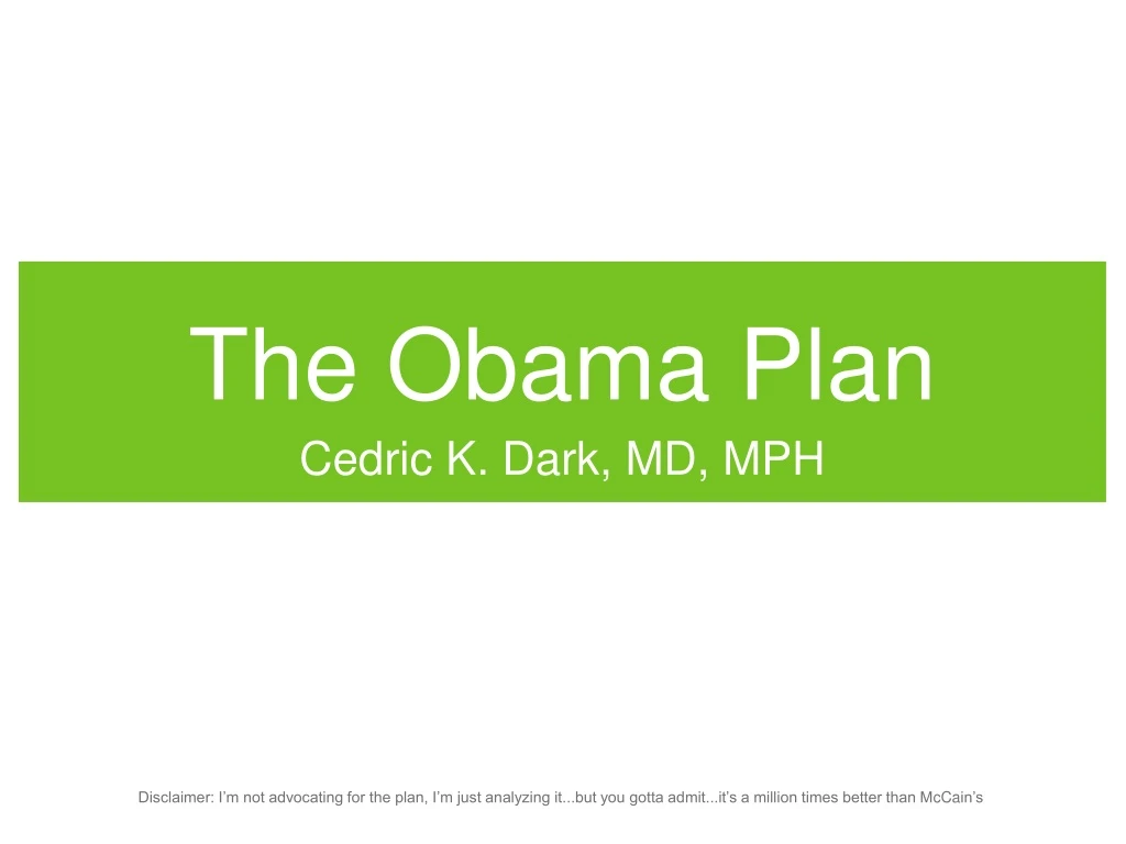 the obama plan