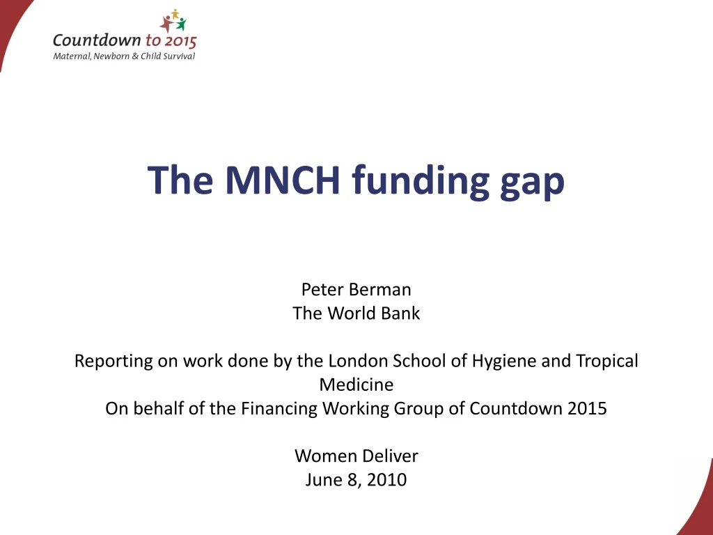 the mnch funding gap