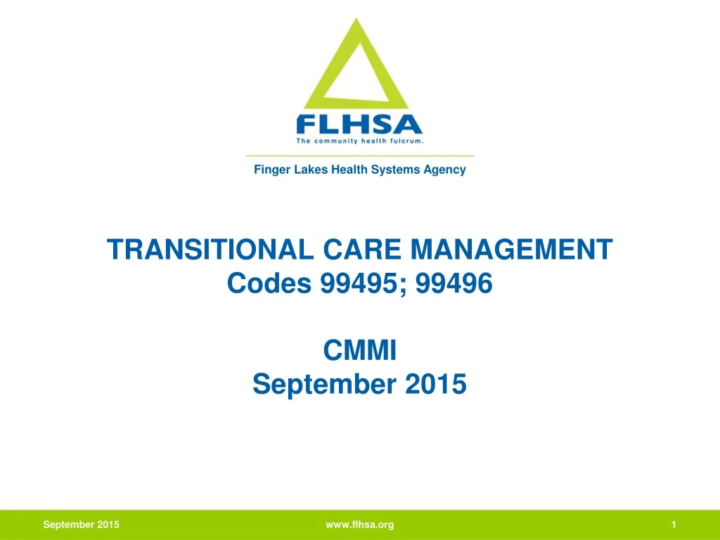 transitional care management codes 99495 99496 cmmi september 2015
