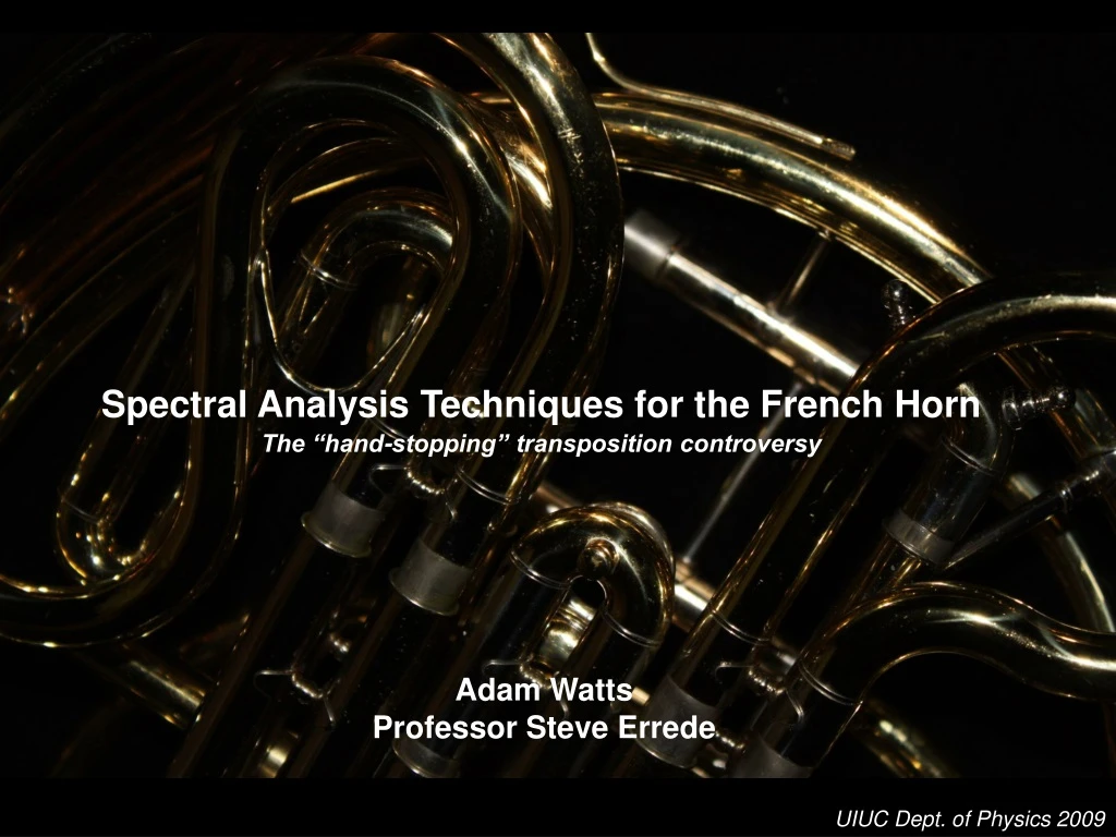 spectral analysis techniques for the french horn
