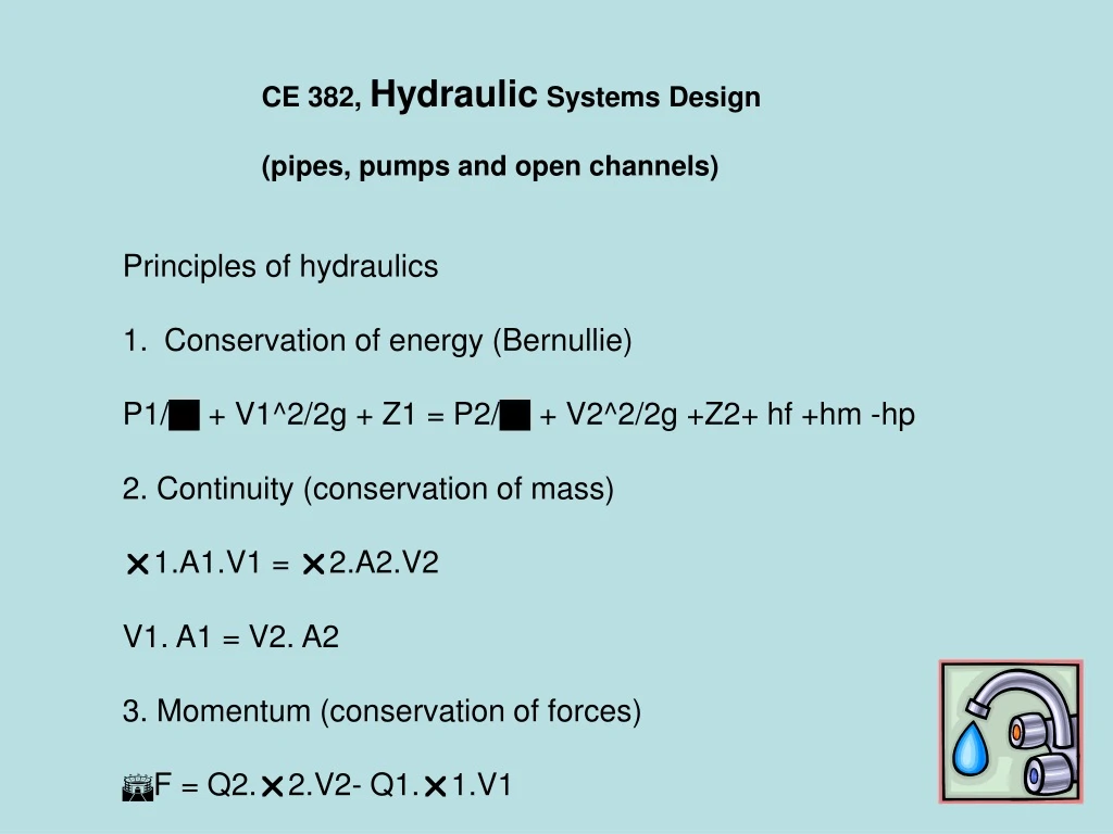 ce 382 hydraulic systems design pipes pumps