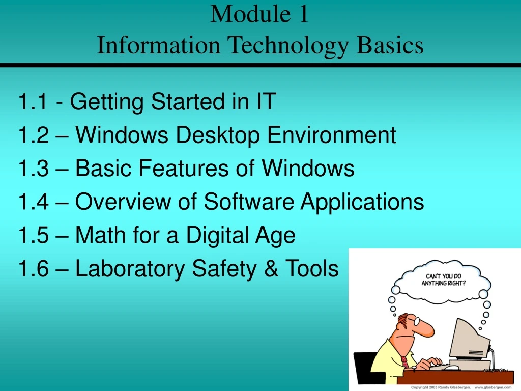 PPT - Module 1 Information Technology Basics PowerPoint Presentation ...