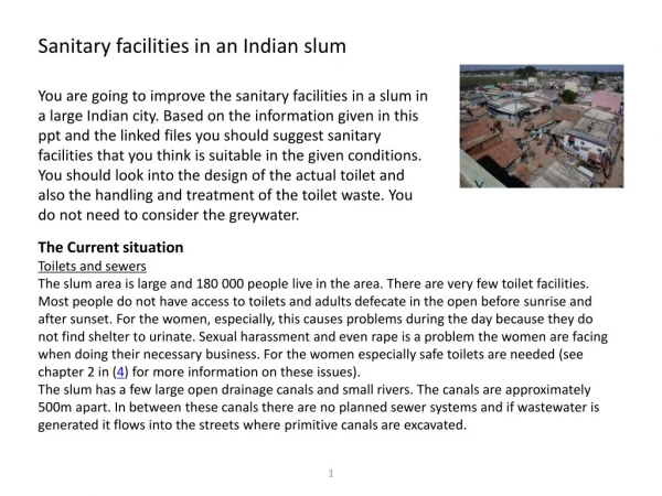 Sanitary facilities in an Indian slum