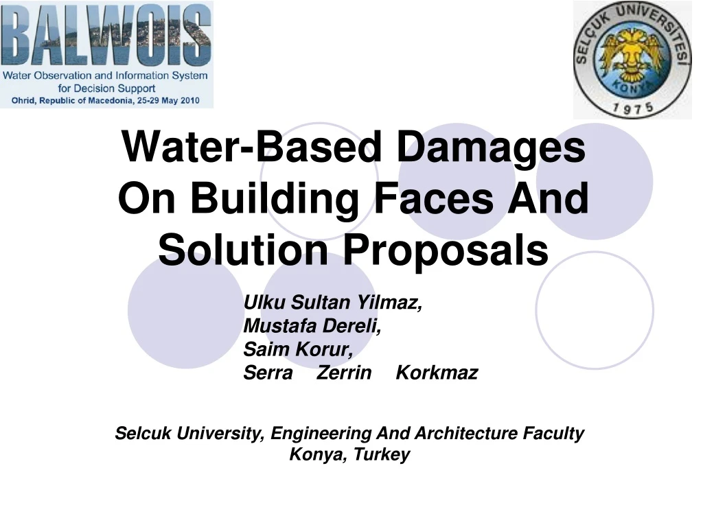 water based damages on building faces and solution proposals