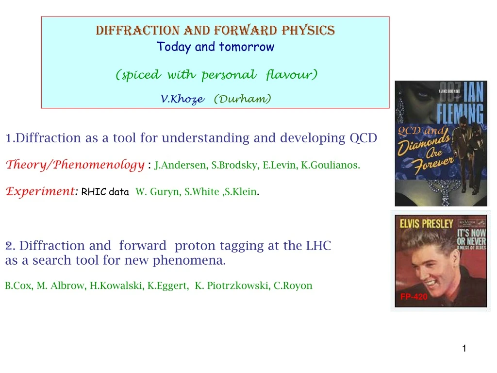 diffraction and forward physics today