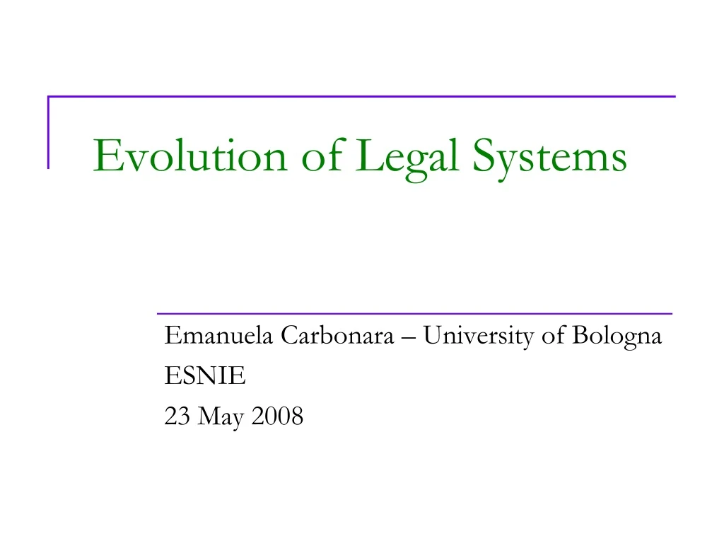 evolution of legal systems