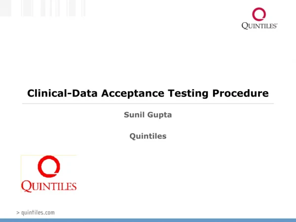 Clinical-Data Acceptance Testing Procedure