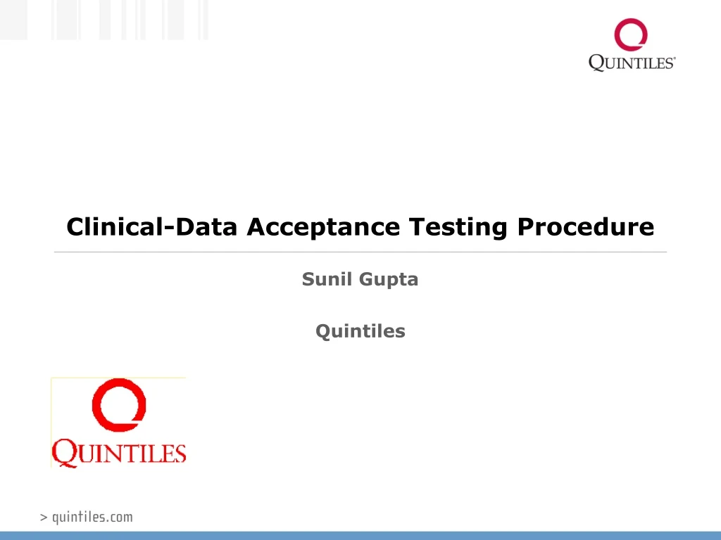 clinical data acceptance testing procedure