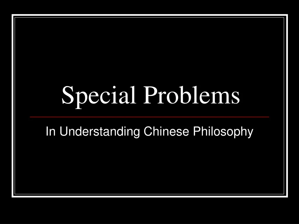 special problems