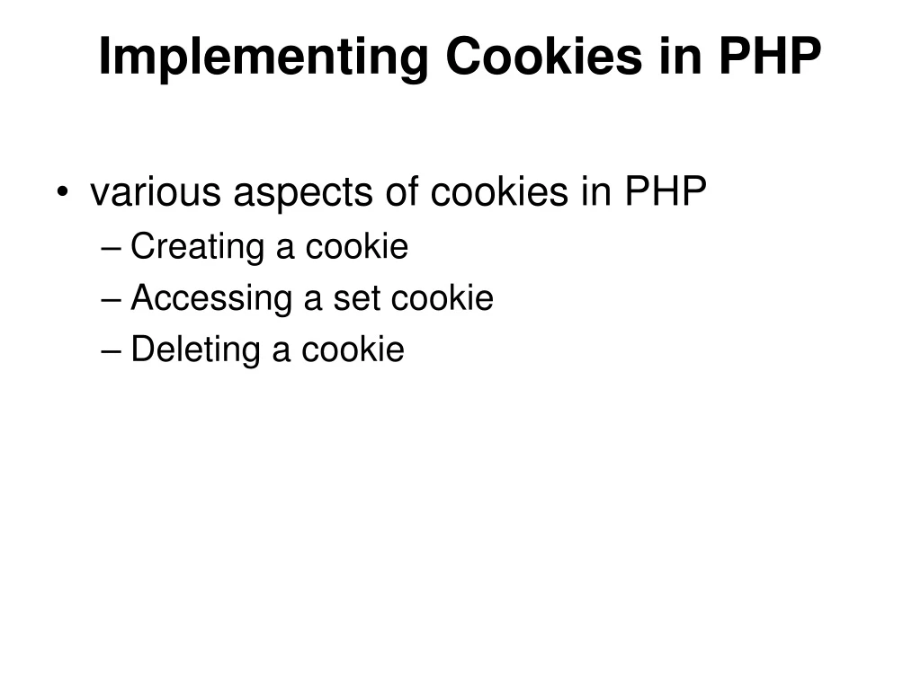 implementing cookies in php