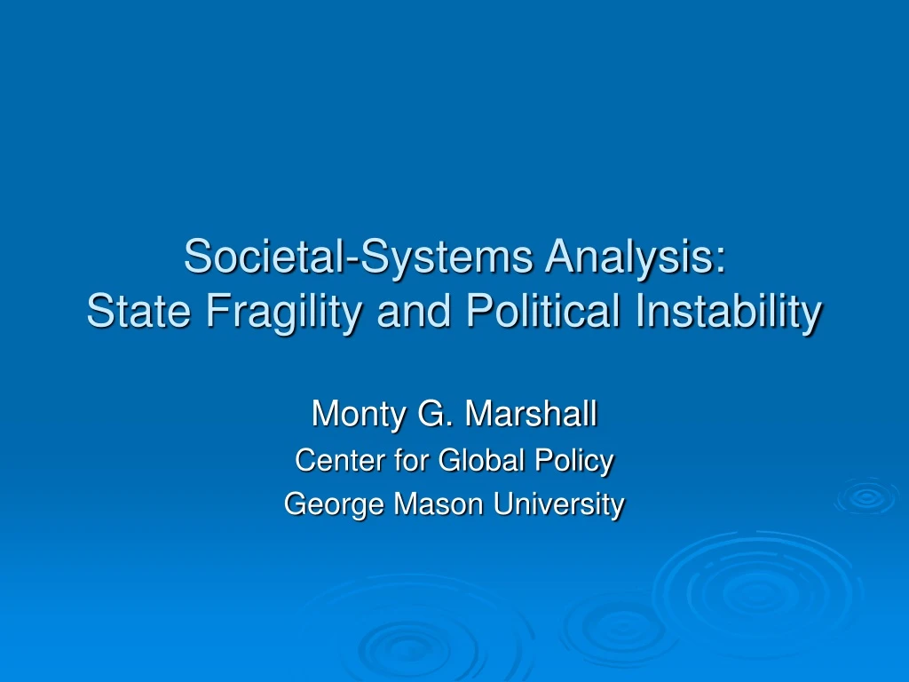 societal systems analysis state fragility and political instability