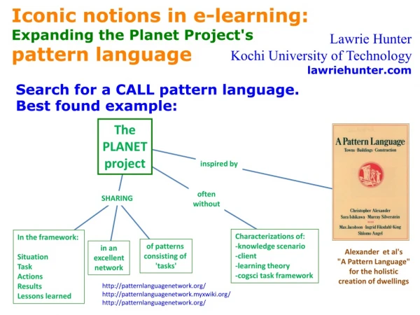 Iconic notions in e-learning: Expanding the Planet Project's  pattern language