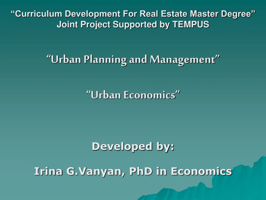 curriculum development for real estate master