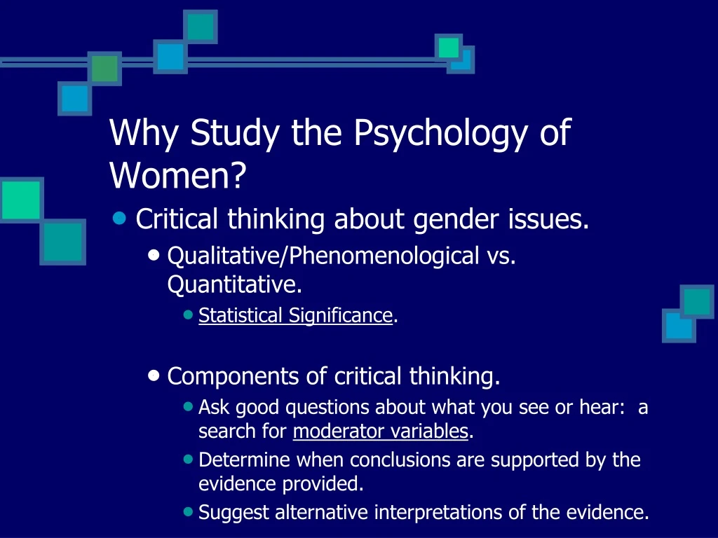 why study the psychology of women
