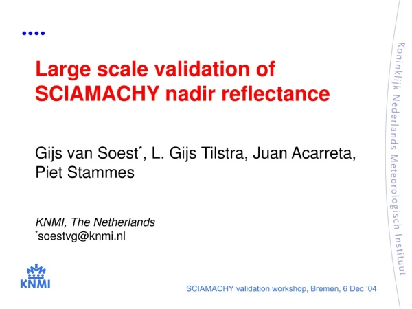 Large scale validation of SCIAMACHY nadir reflectance
